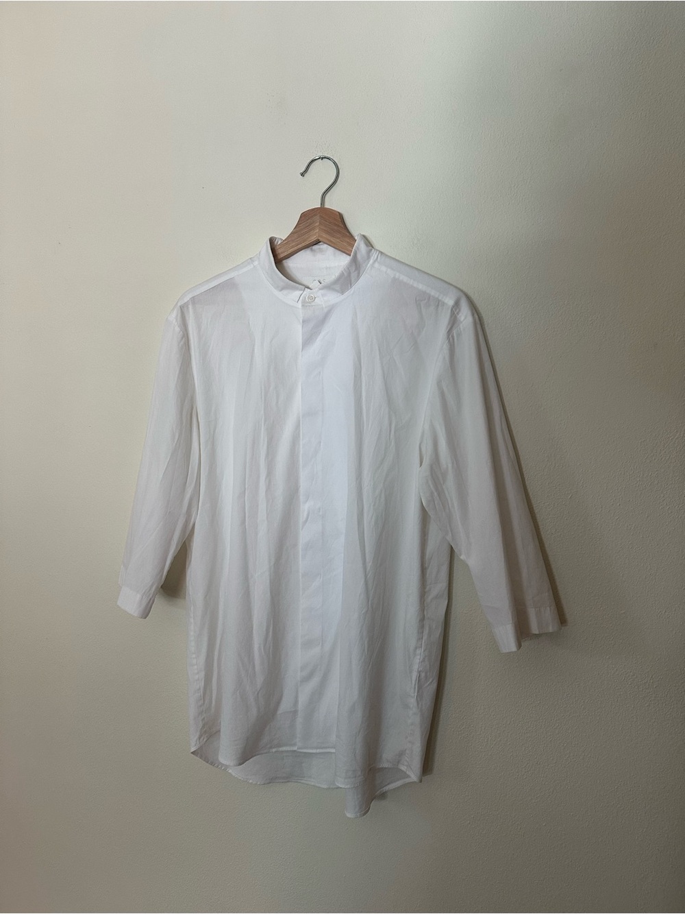 COS White Mandarin Collar Shirt